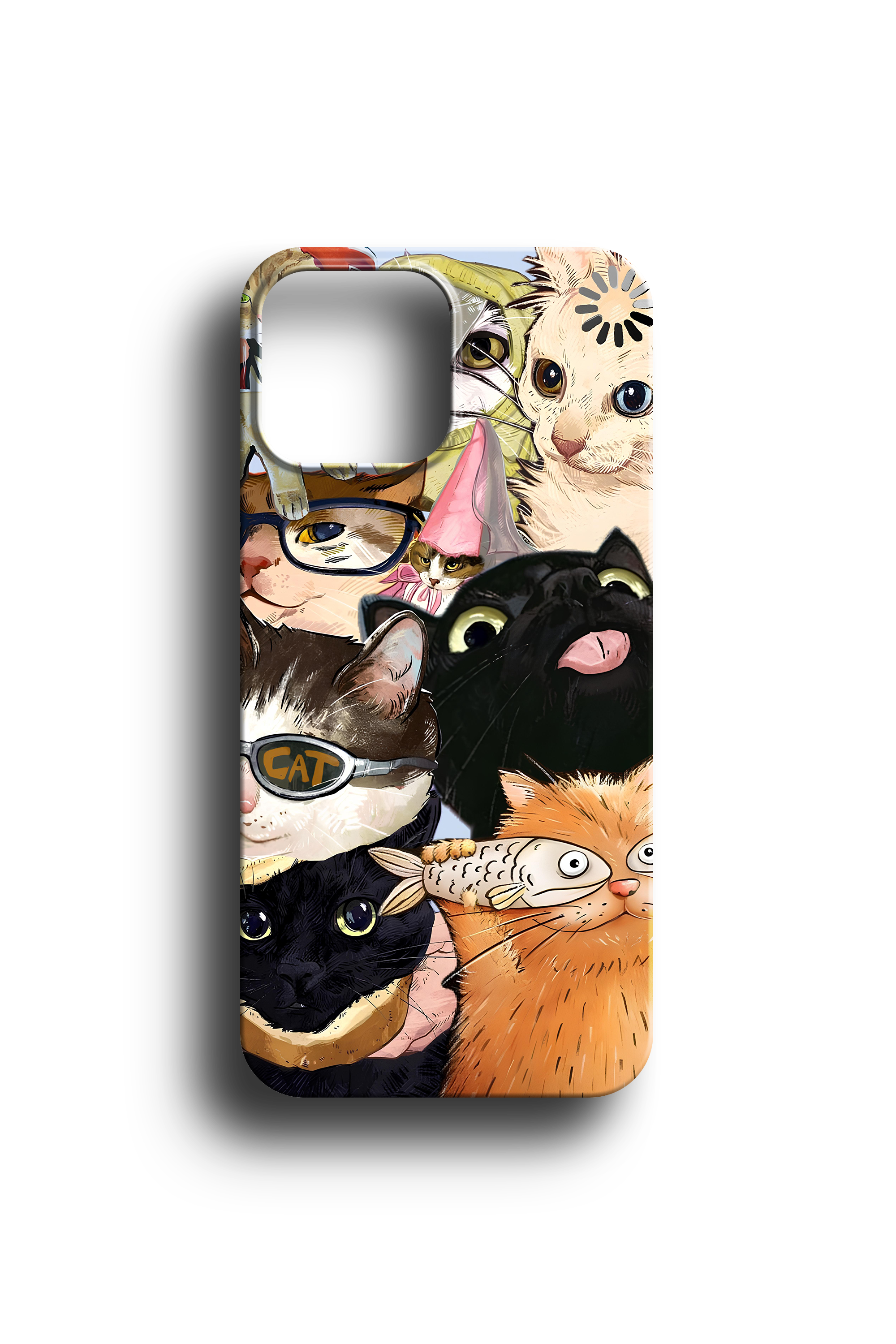 Komik Kedi Desenli Telefon Kılıfı