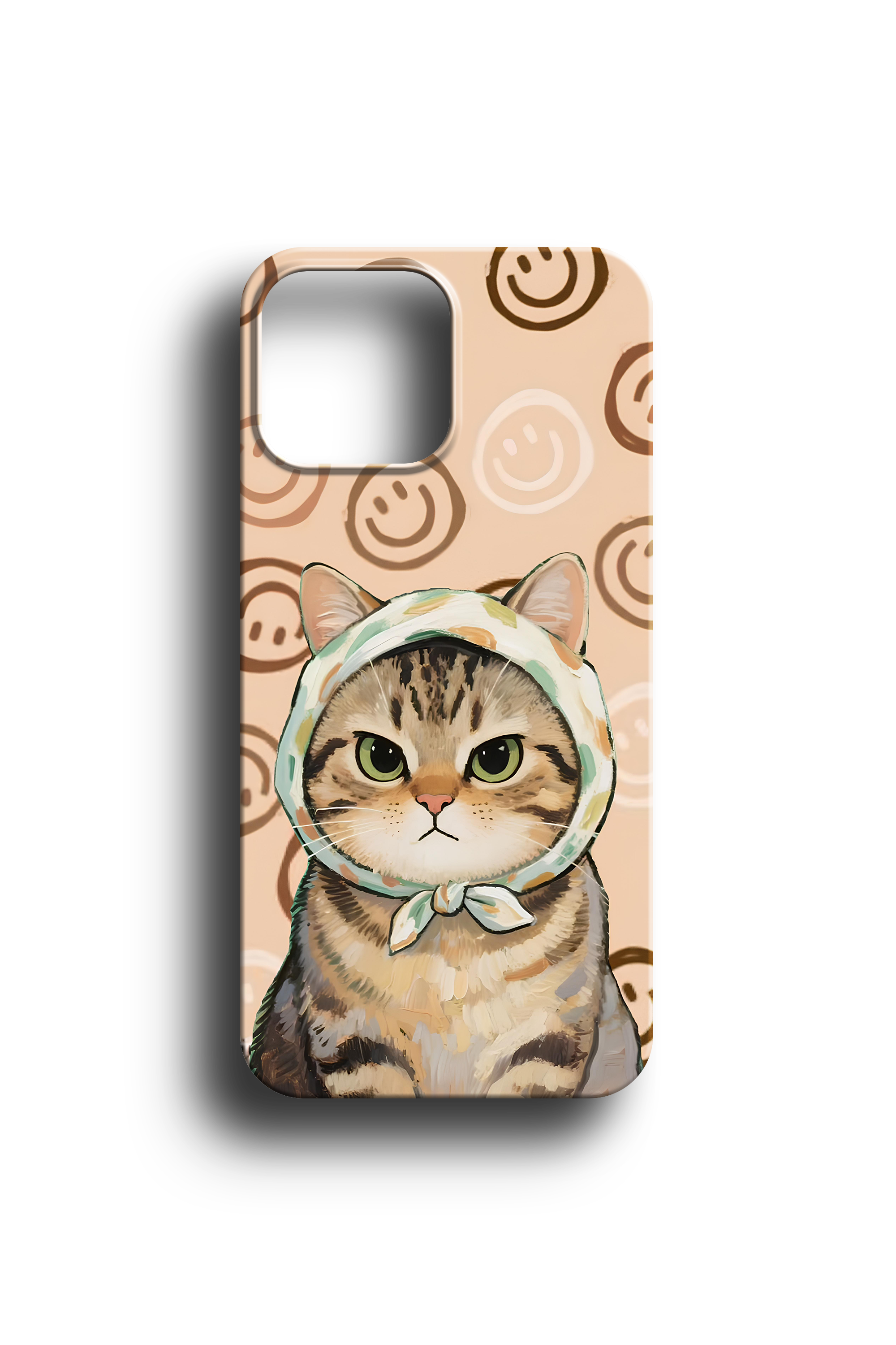 Smiley Kedi Figürü Telefon Kılıfı