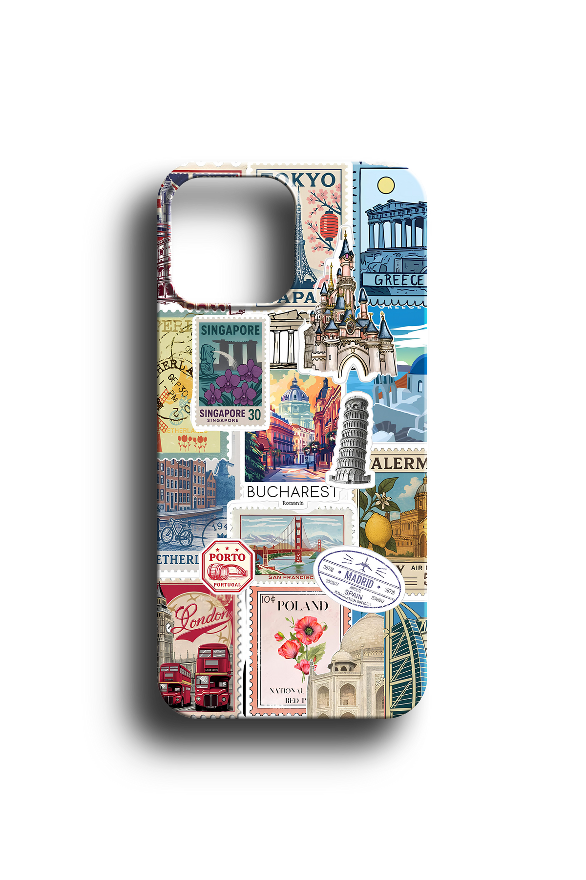 Retro Travel Stamp Telefon Kılıfı
