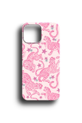 Yıldızlı Çizgisel Leopar Desenli Telefon Kılıfı