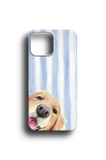 Çizgili Zeminli Sevimli Köpek Telefon Kılıfı