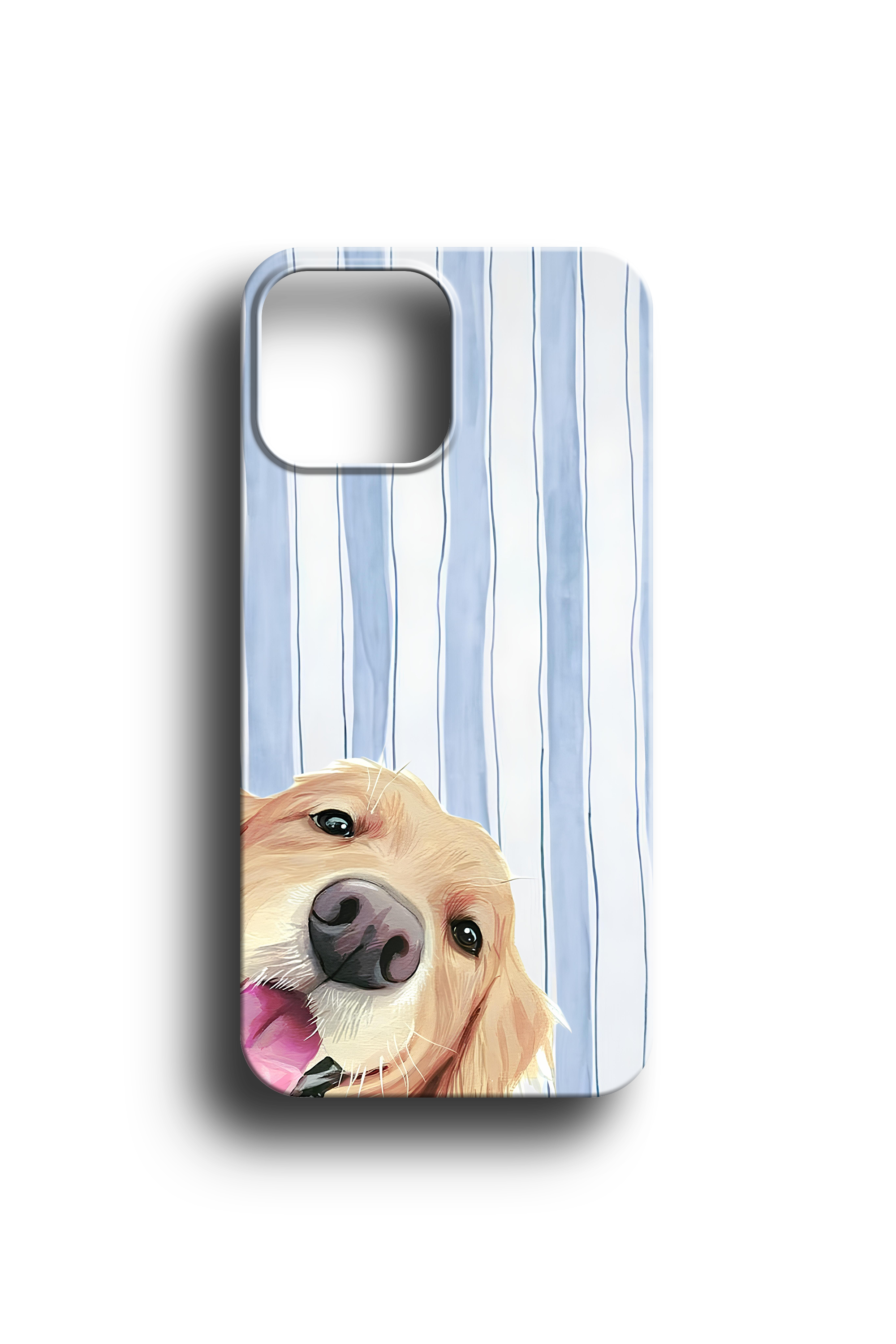 Çizgili Zeminli Sevimli Köpek Telefon Kılıfı
