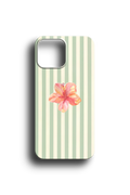 Pastel Çizgili Hibiskus Çiçeği Telefon Kılıfı