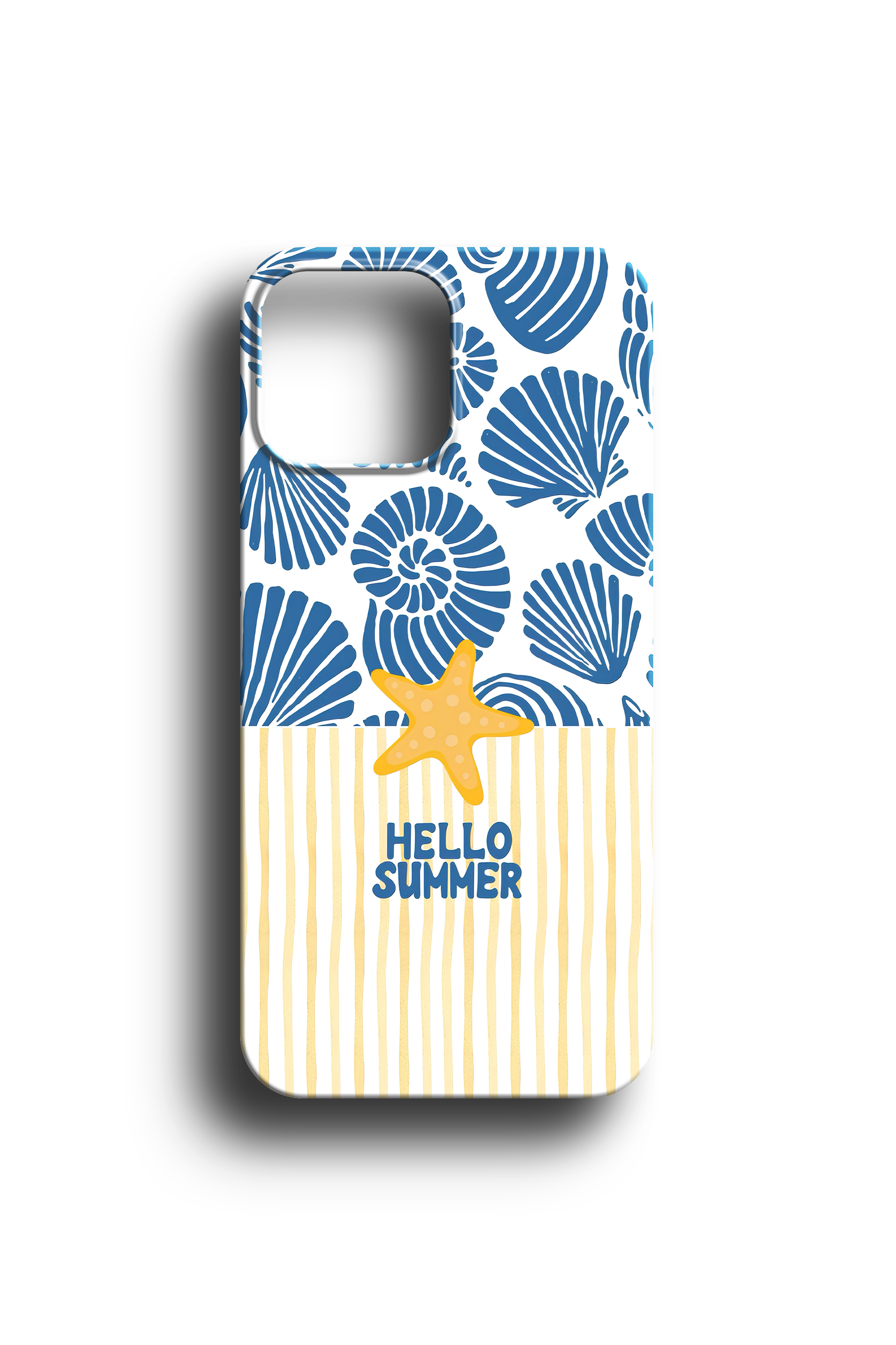 Hello Summer Yazılı Deniz Kabuğu Telefon Kılıfı
