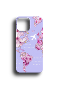 Uçak Figürlü Seyahat Temalı Floral Telefon Kılıfı