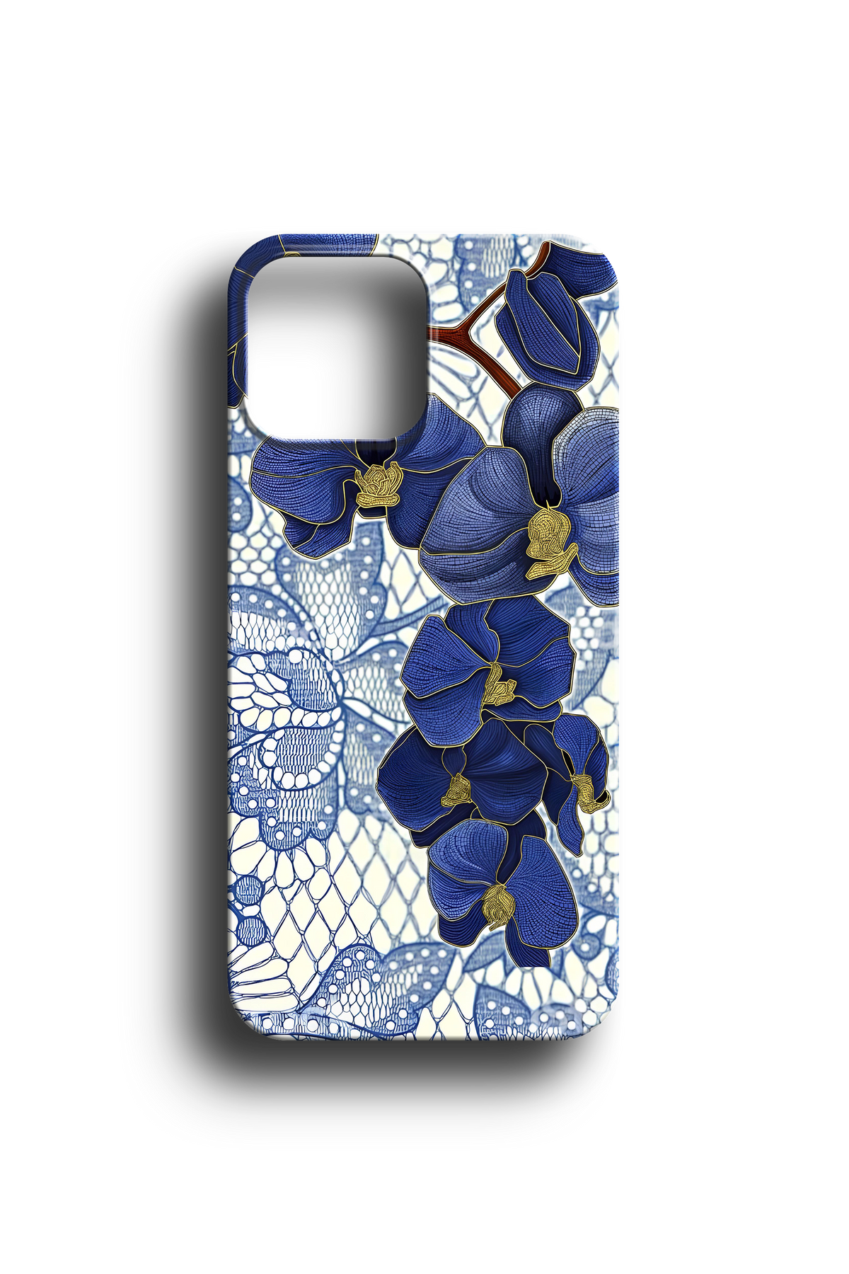 Mavi Orkide Desenli Telefon Kılıfı