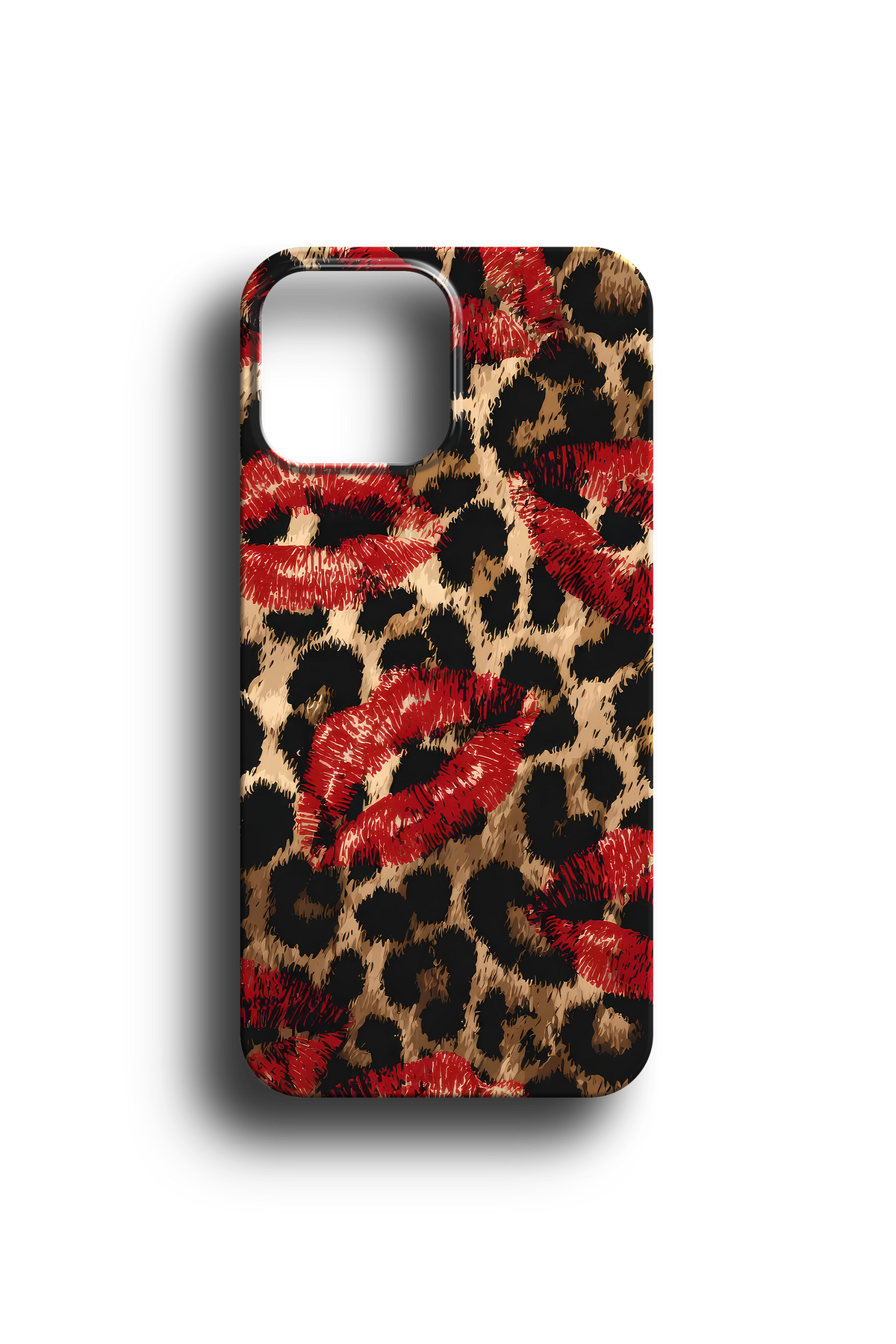 Kırmızı Dudaklı Leopar Telefon Kılıfı