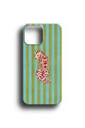 Pastel Çizgili Leopar Telefon Kılıfı