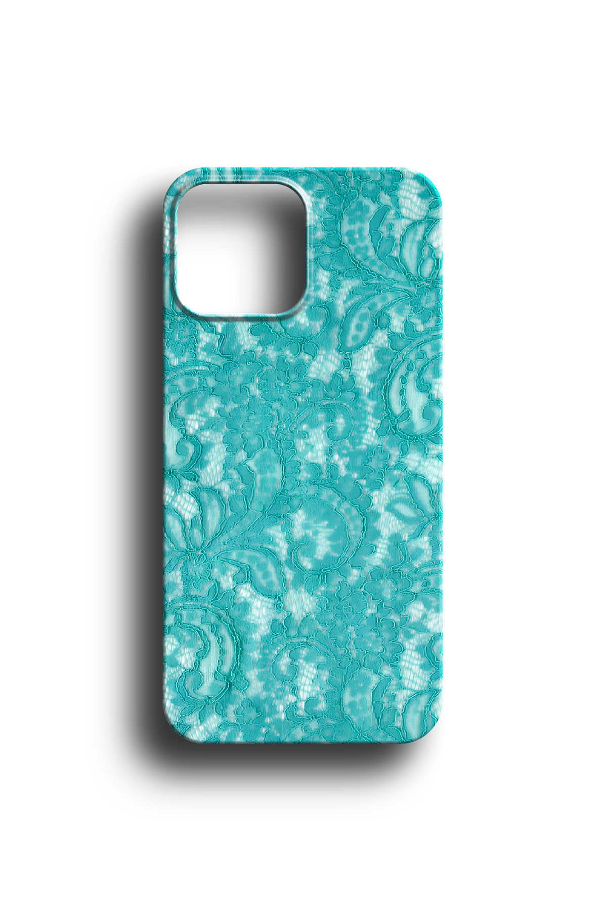 Turquoise Elegant Lace Pattern Telefon Kılıfı